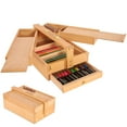 thumbnail image 1 of VISWIN Artist Storage Box,Portable Solid Beech Wooden Tool Box with Drawer, 1 of 6