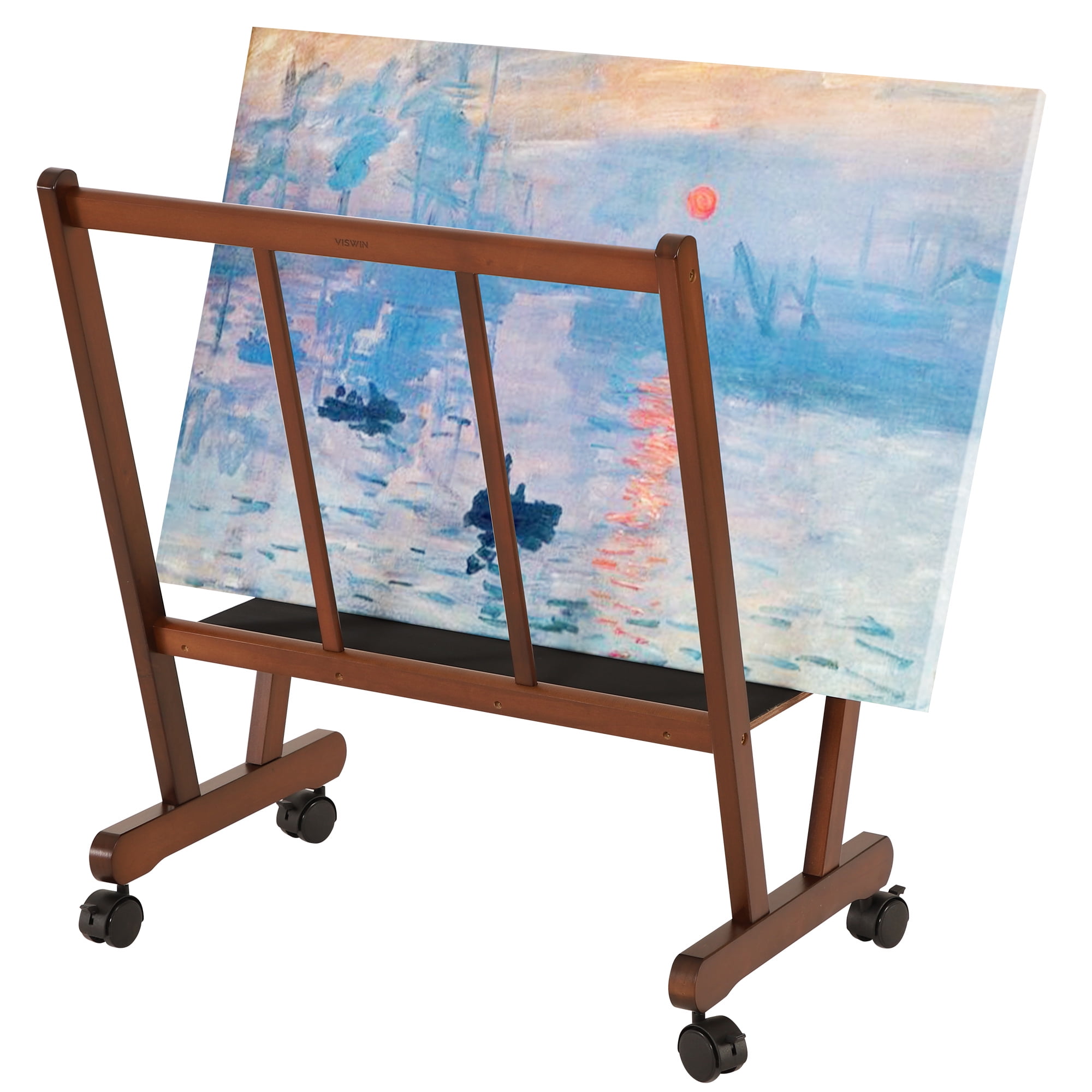 VISWIN Wooden Large Print Rack with Rolling Casters-Walnut - Walmart.com
