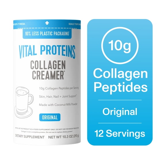 Vital Proteins Collagen Creamer made with Coconut Milk - 10g Collagen for Skin, Nail & Joint Support, Original, 10.3 oz