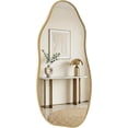 thumbnail image 1 of VITALOOM Irregular Wall Mirror 30"x16.5", Small Asymmetrical Mirror for Powder Room, Matte Gold Rust Proof Aluminum, Tempered Glass Wavy Mirror for Bedroom Makeup, Hallway & Aesthetic Room Decor, 1 of 8