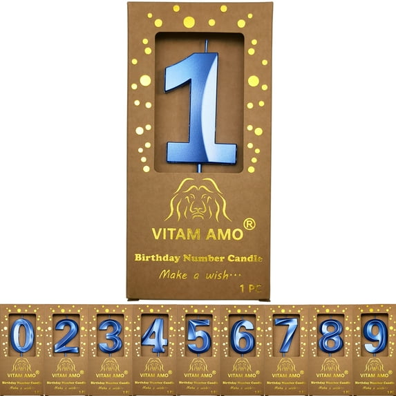 VITAM AMO 3D Midnight Blue Number 1 Birthday Candle