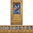 thumbnail image 1 of VITAM AMO 6" 3D Number 2 Birthday Candle, Metallic Blue, 1 of 12