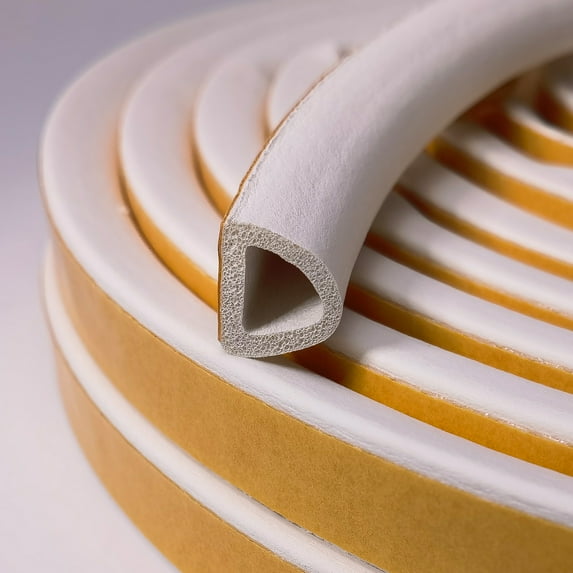 VITAM AMO Weather Stripping Door Draft Stopper for Doors/Windows 18 Feet, Self-Adhesive Backing Seals Medium Gap (from 1/4 inch to 3/8 inch), Easy Cut to Size #502 White