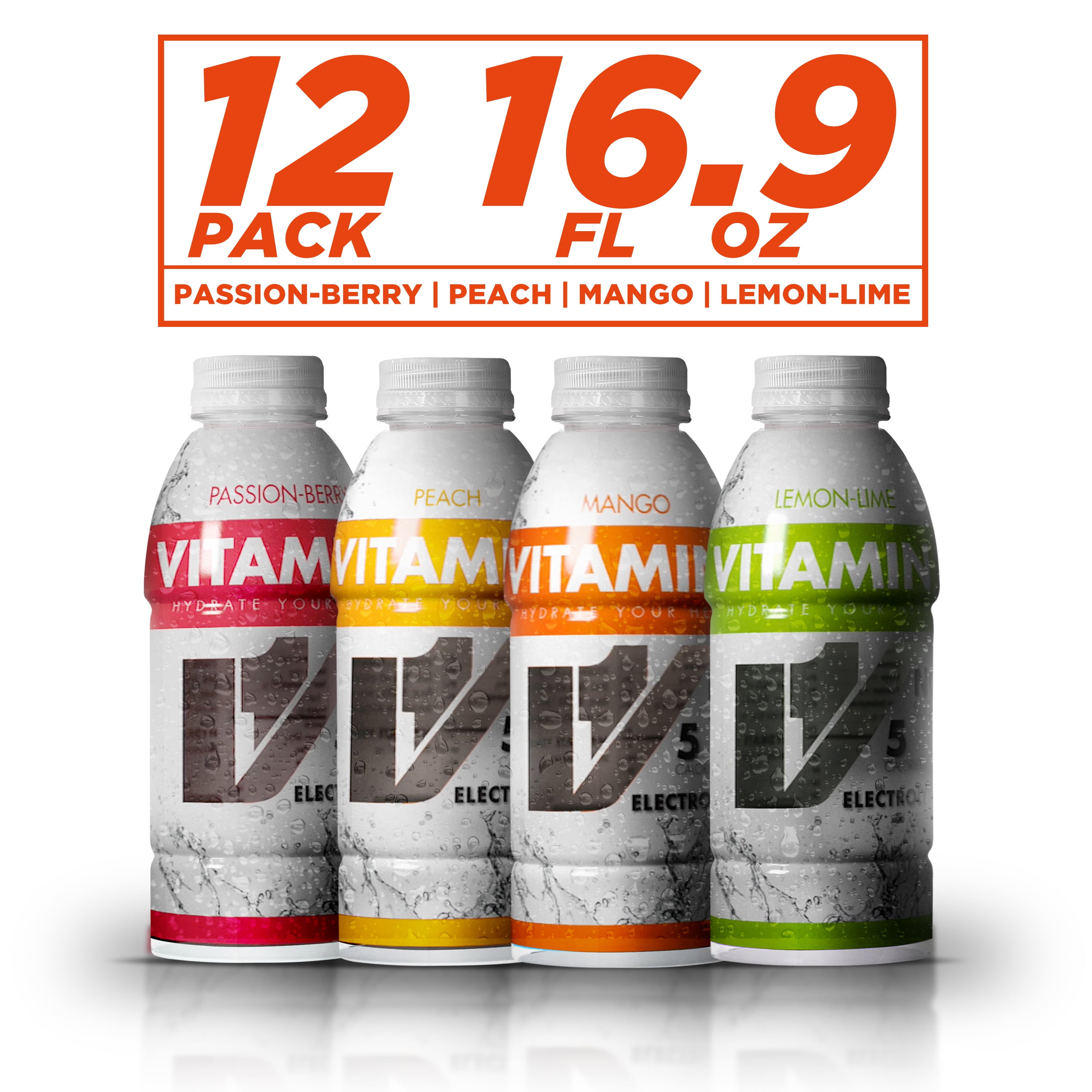VITAMIN 1 Variety Pack, Hydration Beverage, 16.9 Ounce (Pack of 12)