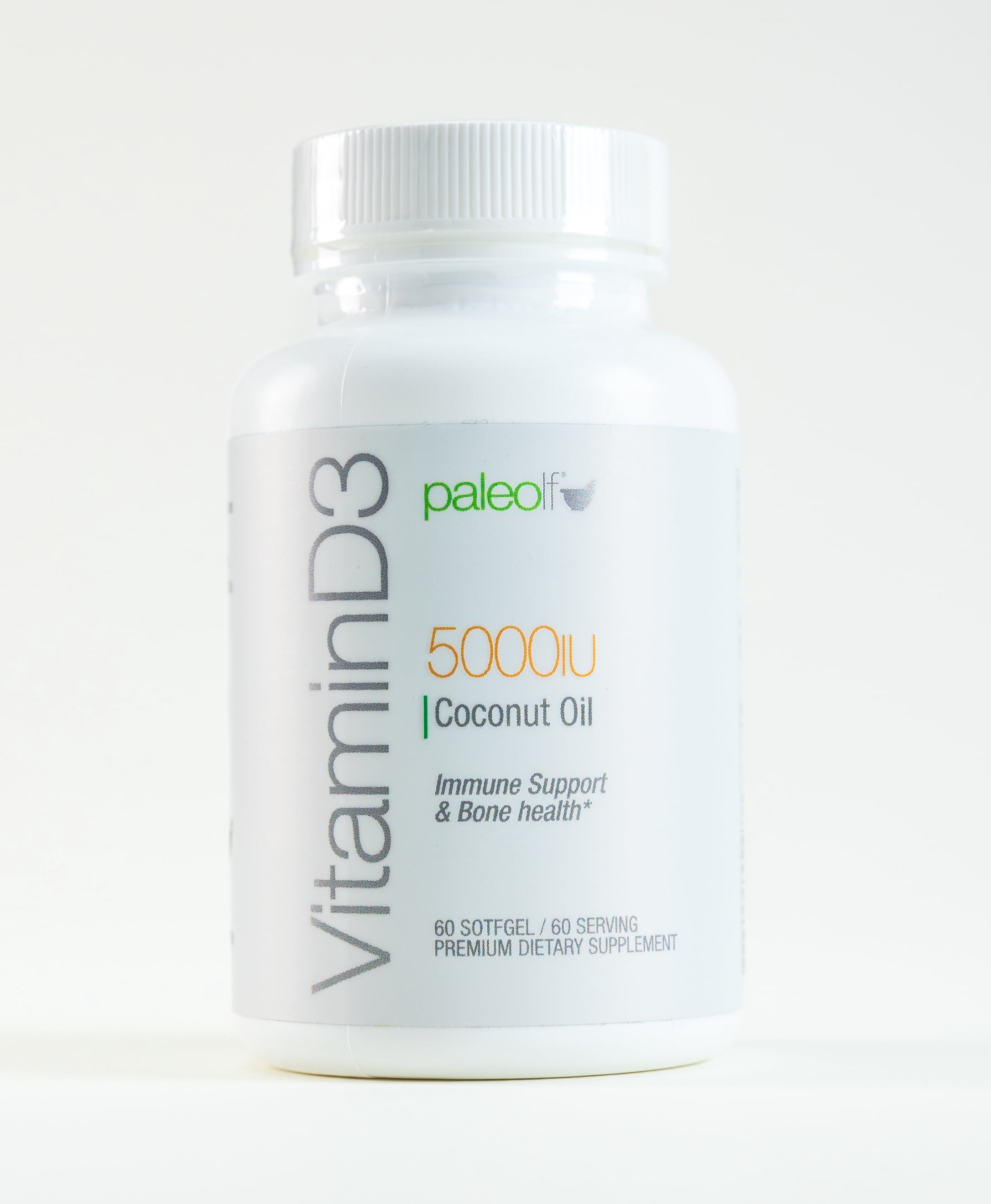 VITAMIN D3 5000 IU- New Formula: Paleo Life Vitamin D3 5000iu Premium High Potency with Coconut Oil - 60 Capsules. (1)