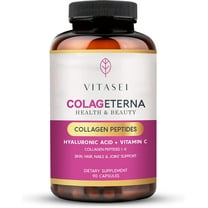 VITASEI Colageterna Collagen Peptides Capsules, Keto Pills Brain Booster Supplement W/Hyaluronic Acid, Vitamin C, Hydrolyzed Collagen Proteins for Healthy Skin, Gut Health & Joints, 90 Capsule