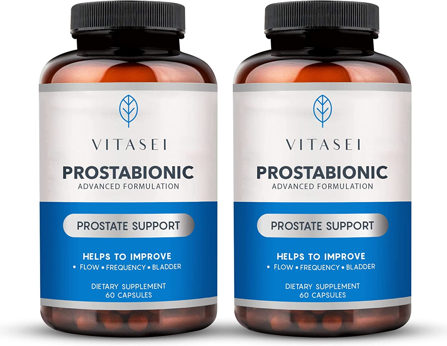 VITASEI Prostabionic Prostate Dietary Supplements for Men W/Saw Palmetto, Bio-quercetin & Pygeum Africanum, Reduce Bathroom Trips, Promotes Sleep & Better Bladder Emptying - 60 Capsules (Pack of 2)