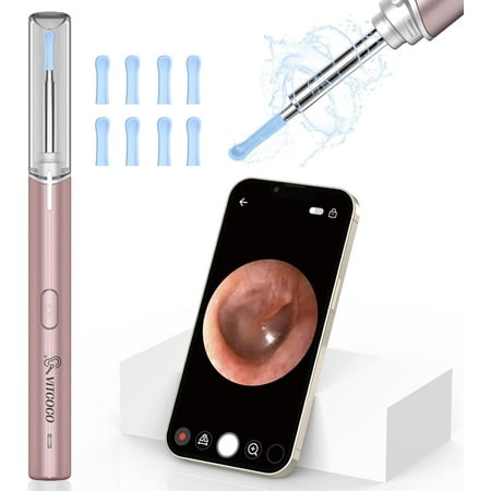 VITCOCO Otoscope Ear Wax Removal Kit with 1920P High Definiton Camera & 4 Types of Earwax Cleaning Earplug Kits - IP67 & 3.9mm Ear Endoscope for Android, iOS, and iPad