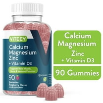 VITEEY Calcium Magnesium Zinc Gummies with Vitamin D3, Bone and Immune Support, 90 Ct