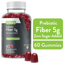 VITEEY Fiber Gummies 5g, Prebiotic Fiber Supplement, Digestive Health Support, Fruit Flavor, 60 Ct