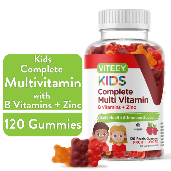 VITEEY Kids Multivitamin, Daily Vitamins for Kids Immune Support, Fruit Flavor, 120 Ct
