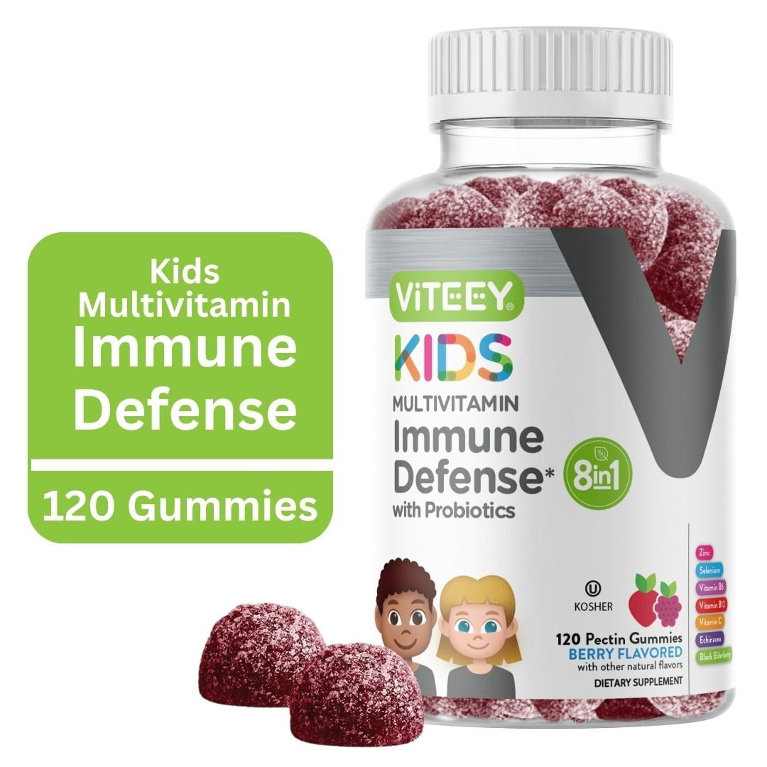 VITEEY Kids Multivitamin Gummies with Probiotics, Immune Support, Berry Flavor, 120 Ct