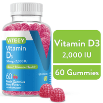 VITEEY Vitamin D3 Gummies 2000 IU, Bone and Immune Support, Berry Flavor, 60 Ct