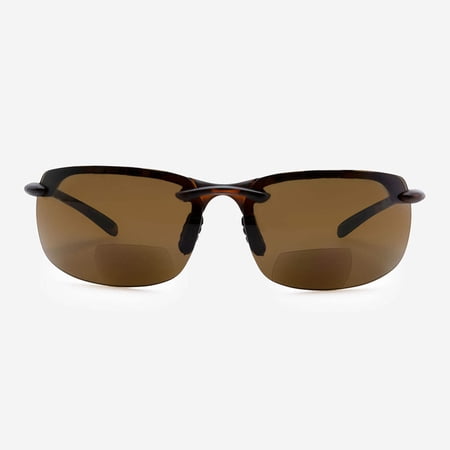 VITENZI Bifocal Sunglasses Semi Rimless Wraparound Readers for Reading Under the Monza Sun in Tortoise 2.00