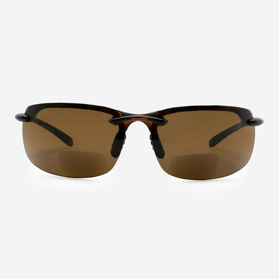 VITENZI Bifocal Sunglasses Semi Rimless Wraparound Readers for Reading Under the Monza Sun in Tortoise 2.00