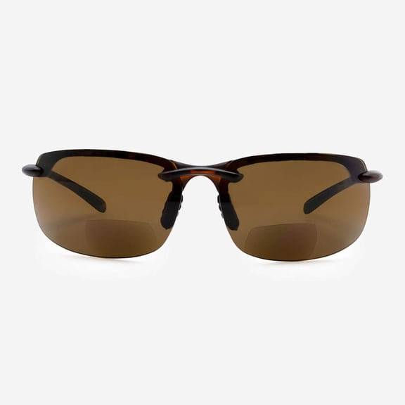 VITENZI Bifocal Sunglasses Semi Rimless Wraparound Readers for Reading Under the Monza Sun in Tortoise 3.00