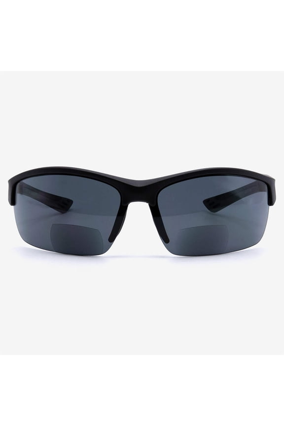 Bifocal Sunglasses Semi Rimless Wraparound Readers for Reading Under the Terni Sun in Black 2.50