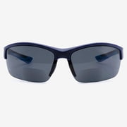 VITENZI Bifocal Sunglasses Semi Rimless Wraparound Readers for Reading Under the Terni Sun in Blue 2.00