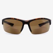 VITENZI Bifocal Sunglasses Semi Rimless Wraparound Readers for Reading Under the Terni Sun in Tortoise 3.00