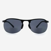 VITENZI Bifocal Sunglasses TR90 Semi Rimless Readers for Reading Under the Como Sun in Black 2.00