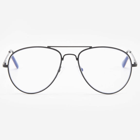 VITENZI Progressive Multifocal Reading Glasses Blue Light Blocking with Clear Multifocus Trifocal Lens Aviator Readers Anti Fog Scratch Milan in Black 2.00