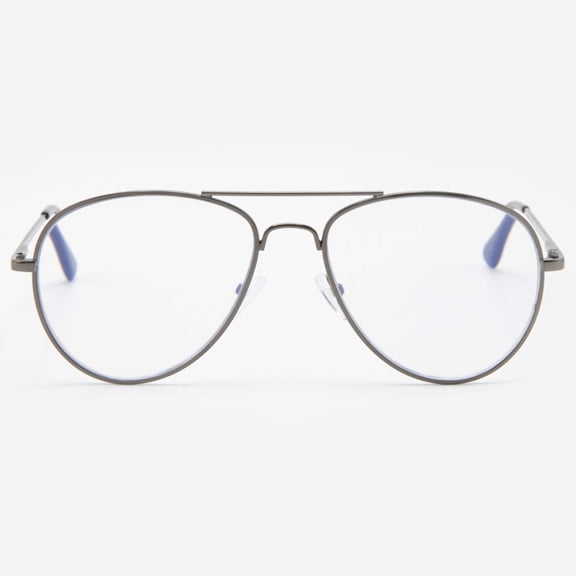 VITENZI Progressive Multifocal Reading Glasses Blue Light Blocking with Clear Multifocus Trifocal Lens Aviator Readers Anti Fog Scratch Milan in Gunmetal 2.00
