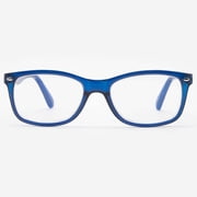 VITENZI Progressive Multifocal Reading Glasses Blue Light Blocking with Clear Multifocus Trifocal Lens Classic Readers Anti Fog Scratch Prato in Dark Blue 2.00