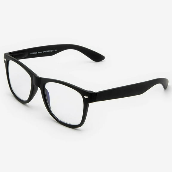 VITENZI Progressive Multifocal Reading Glasses Blue Light Blocking with Clear Multifocus Trifocal Lens Classic Readers Anti Fog Scratch Rimini in Black 2.00