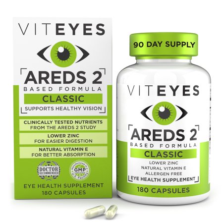 Viteyes AREDS 2 Eye Vitamins, Classic Macular Support, Allergen Free Capsules, with Natural Vitamin E, Vitamin C, Zinc, Copper, Lutein & Zeaxanthin, Eye Doctor Trusted, Manufactured in USA