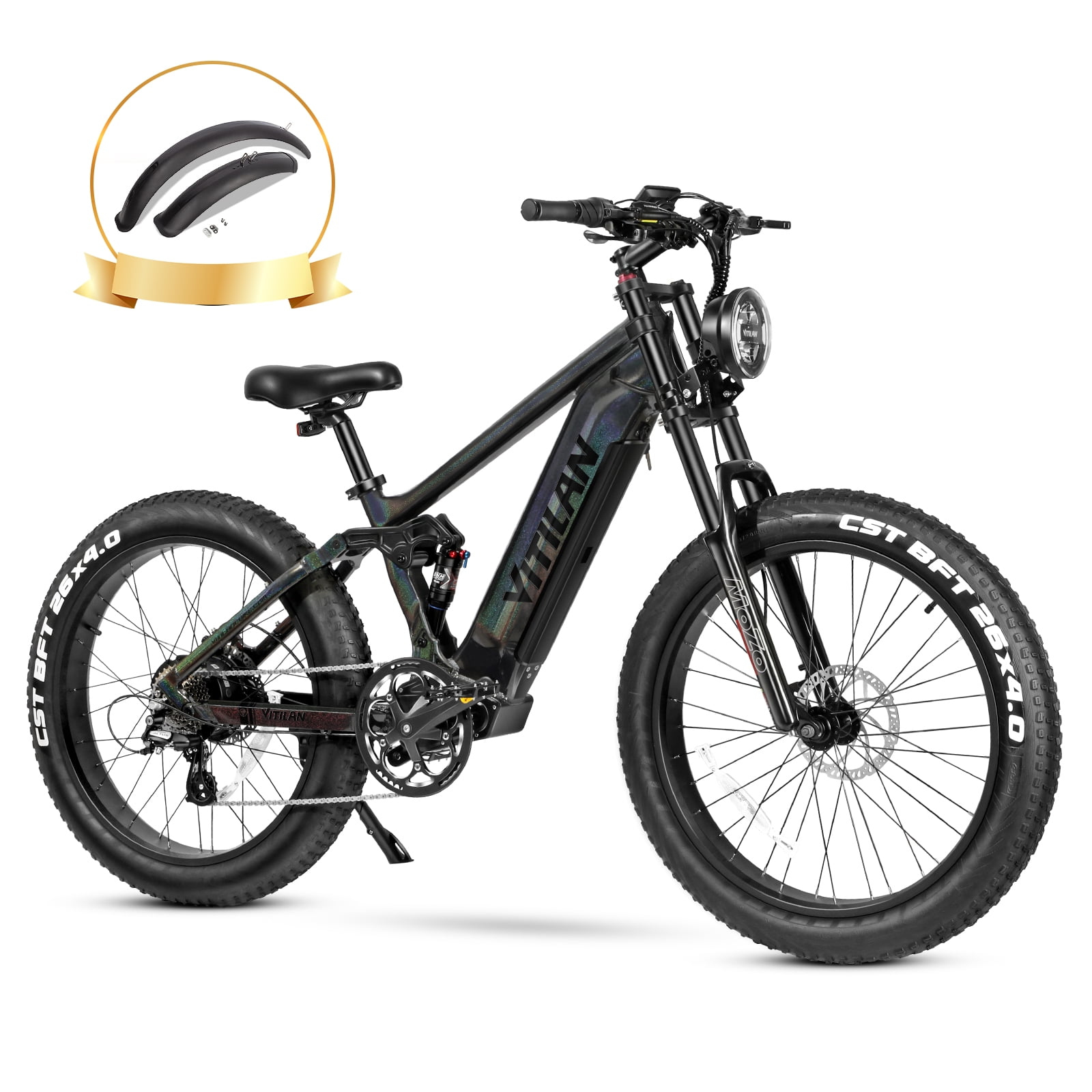 VITILAN T7 Electric Bike for Adults Fat Tire Ebike 750W BAFANG Motor