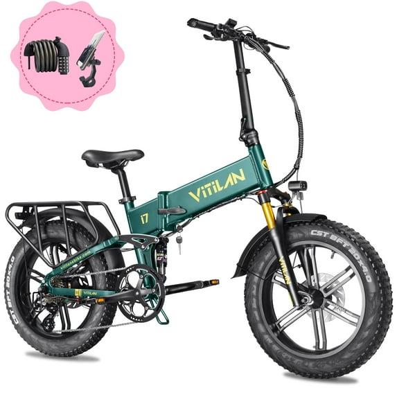 VITILAN i7 Pro Electric Bike for Adults 750W BAFANG Motor 48V 16Ah Removable Lg Cell Battery,Folding Full Suspension Electric Bicycle,Fat Tire Ebike with Hydraulic Brake,Shimano 8-Speed