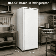 VITLIFE Commercial Reach-in Refrigerator, Reversible Door, 33  41 , 10.4 cu.ft.,LED, Lockable, Adjustable Shelves, Upright Refrigerator for Restaurants/Caf s/Bars