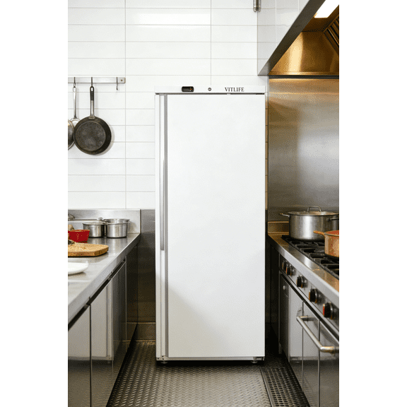 VITLIFE Commercial Reach-in Refrigerator, Reversible Door, 33℉– 41℉, 18 cu.ft. LED, Lockable, Adjustable Shelves, Upright Refrigerator for Restaurants/Cafés/Bars
