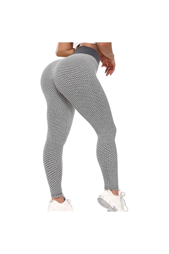 Women Booty Yoga Pants Ruched High Waisted Butt Lift Textured Leggings Tummy Control Anti Cellulite for Running Gym Weight Loss