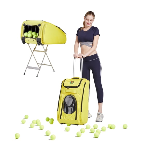 VIV Lightweight Tennis Ball Hopper with Accessories Included, Yellow