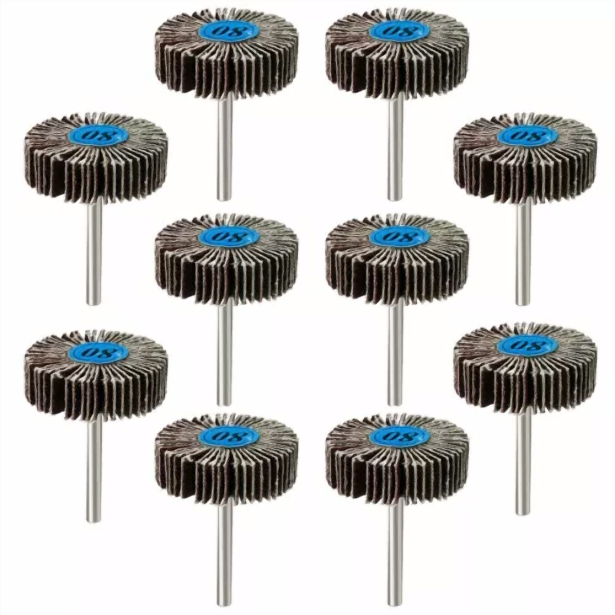 VIVA - 10X Flap Wheel For Dremel Rotary Tool 80 Grit Paint Rust Sanding Polishing Disc