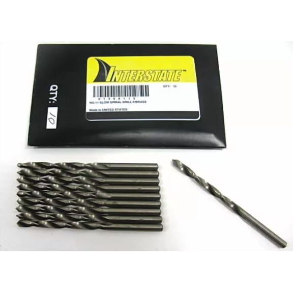 VIVA - 2-5/16" X 3-1/2" Oal No. 11 Slow Spiral Drill Bits - 10 Pieces