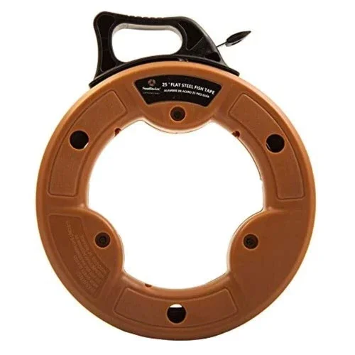 VIVA - 25 Foot Flat Steel Fish Tape 1 8 Inch Wide Durable Impact Resistant Design