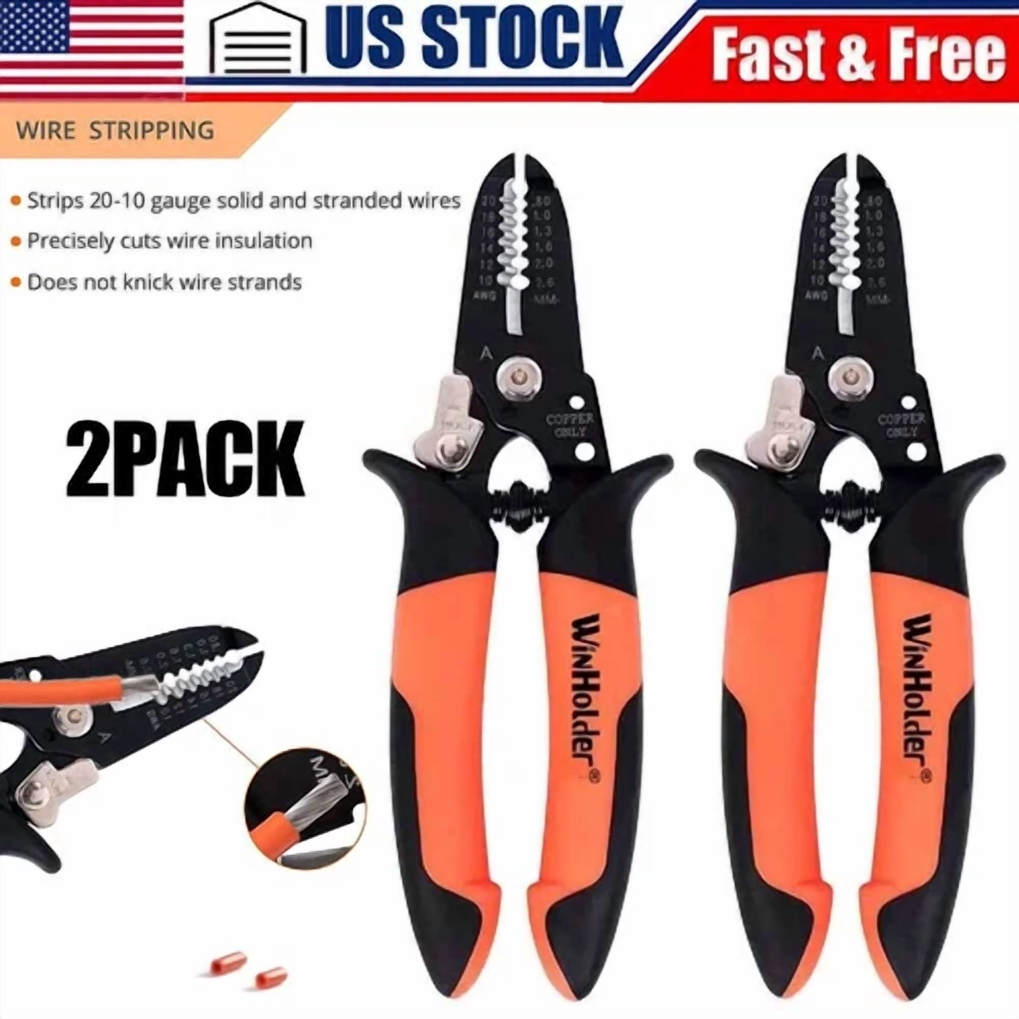 VIVA - 2Pcs Electric Cable Wire Stripper Pliers Multifunctional Crimper Cutter Tool