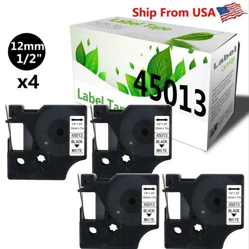 VIVA - 4Pack Dymo 45013 Label Tape Use For Label Maker Pc Pc2 Pnp Wireless Pnp 150 160