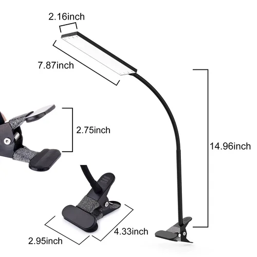 VIVA - 5W Led 14 Brightness Portable Flexible Clip-On Reading Table Lamp Lighting Clamp