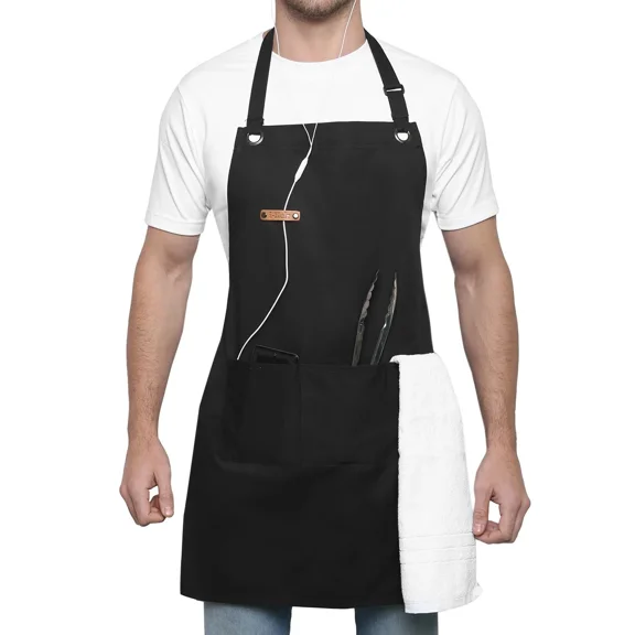 VIVA - Chef Apron, 100% Polyester, Adjustable, Professional Grade, Kitchen - Bbq, Black