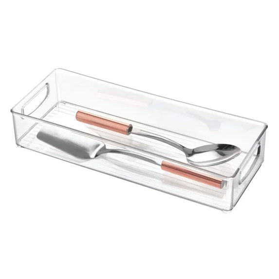 VIVA - Idesign 16X6X3 Clear Plastic Kitchen Storage Organizer Bin For Fridge And Pantry