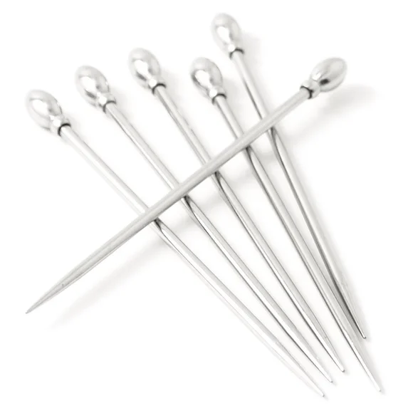 VIVA - Prodyne Classic Martini Picks (Set Of 6), Metallic,Other Bar Tools & Accessories
