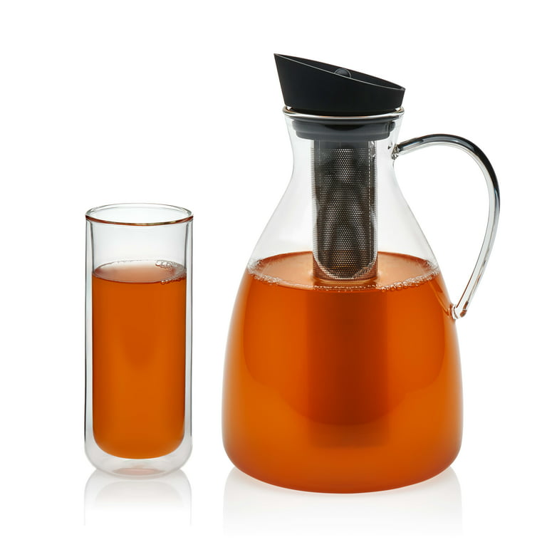 VIVA Scandinavia Iced Tea Infusion Carafe with 4 Tall Classic Double-Walled  Glasses 