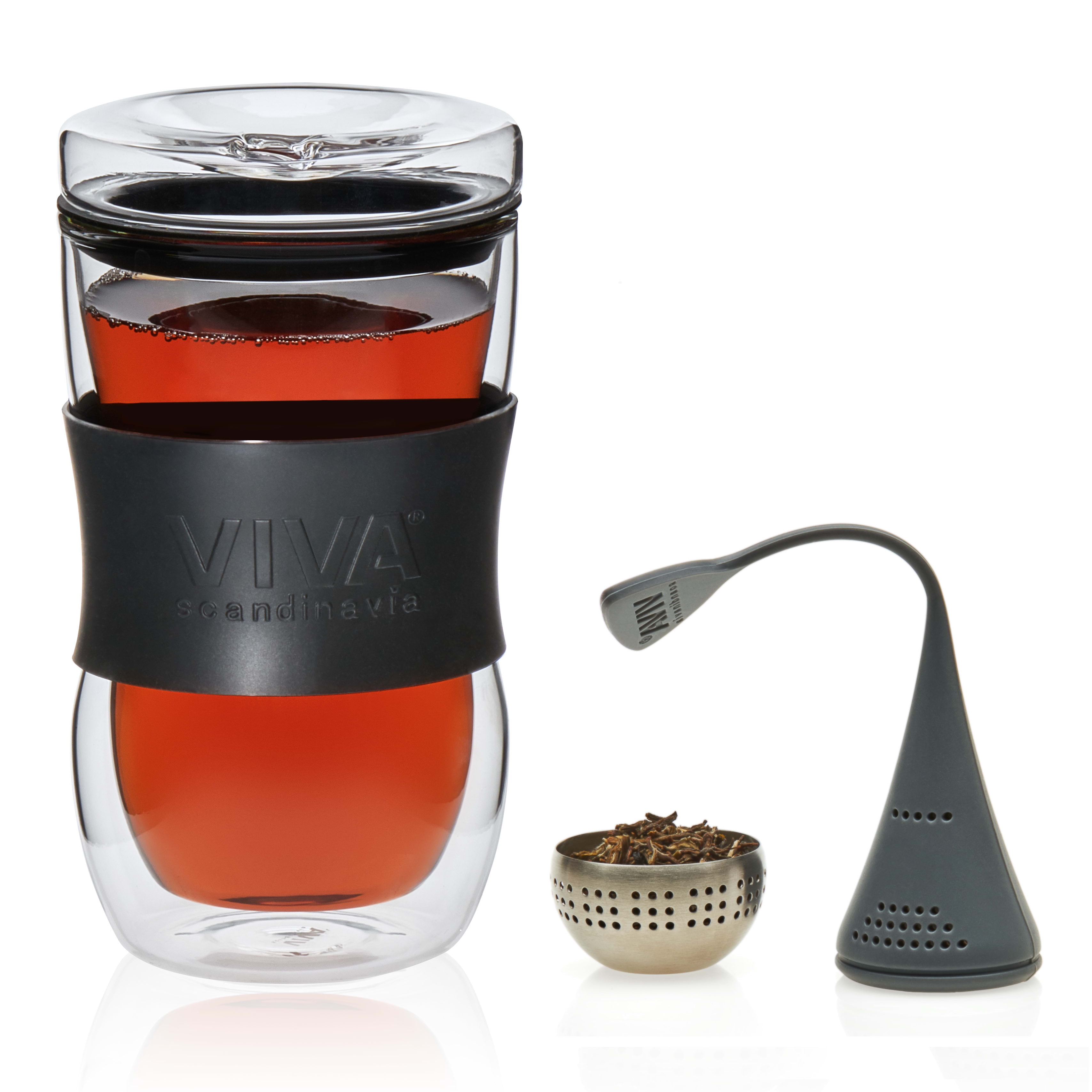 VIVA Scandinavia Iced Tea Infusion Carafe with 4 Tall Classic Double-Walled  Glasses 