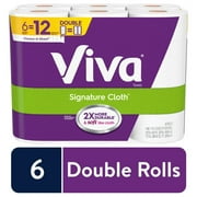VIVA Signature Cloth Choose-A-Sheet Kitchen Paper Towels, White, 6 Double Rolls 110 Sheets Per Roll