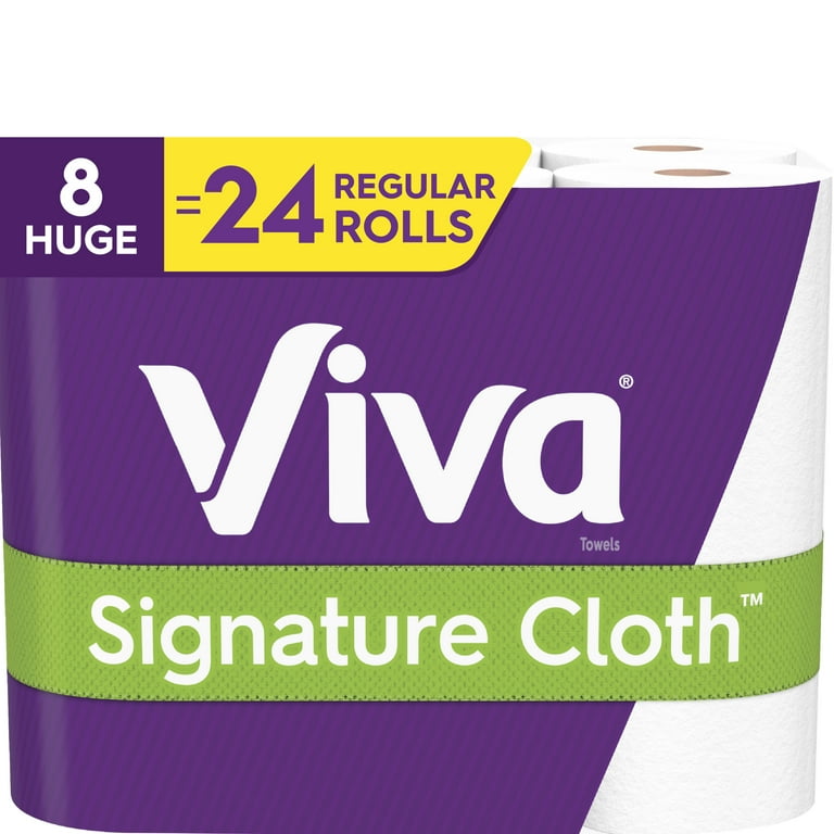 Bulk Value VIVA Signature Cloth Kitchen Paper Towels 8 Huge White Rolls Choose A Sheet 165 Sheets Roll Walmart