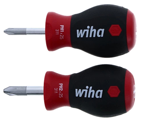 VIVA - Wiha 31192 2 Piece Softfinish Stubby Phillips Screwdriver Set
