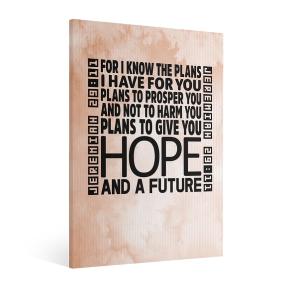 VIVACITE Christian Canvas Wall Art Framed 12"x16" Bible Verse Jeremiah 29:11 Prayer Quote Wall Decor for Living Room Bedroom Kitchen Office Dorm Christian Gift for Women Faith Based Gift for Men